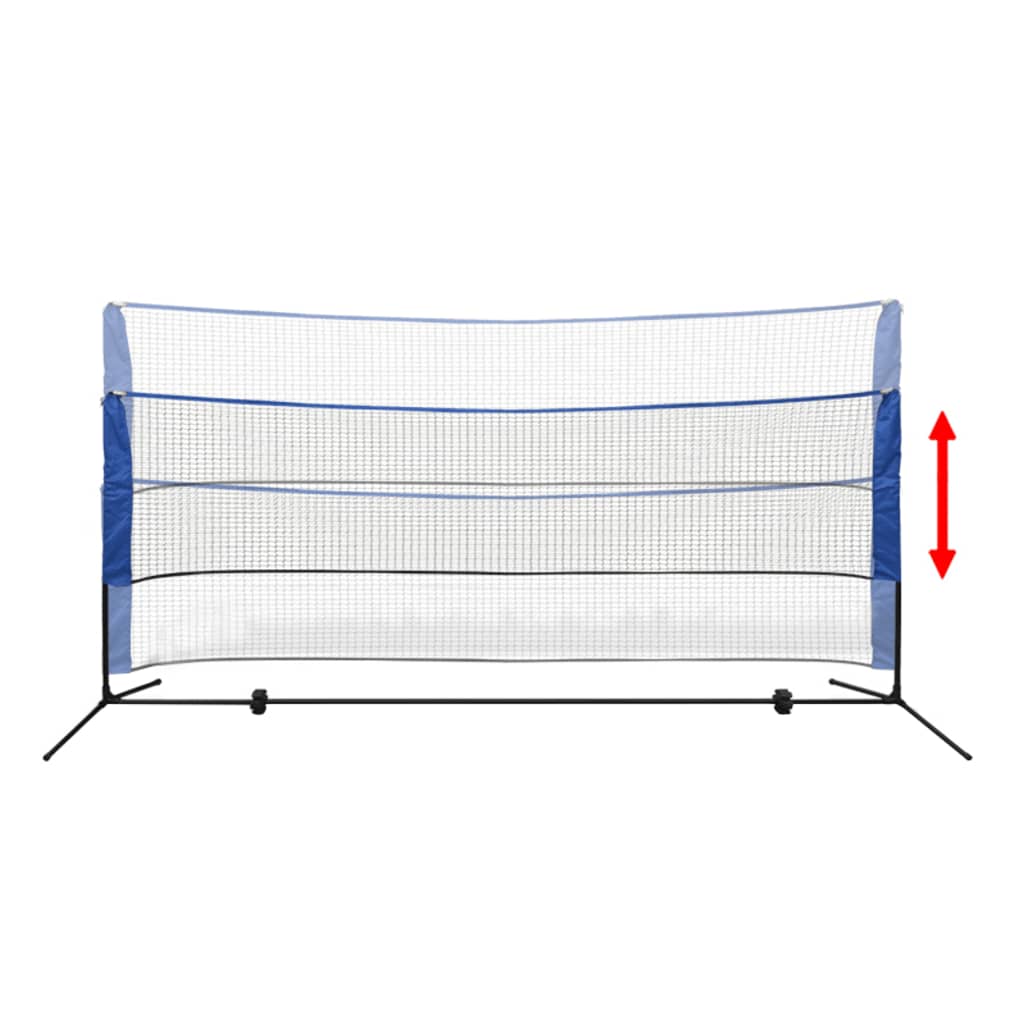 vidaXL badmintona tīkls un badmintona volāniņi, 300x155 cm
