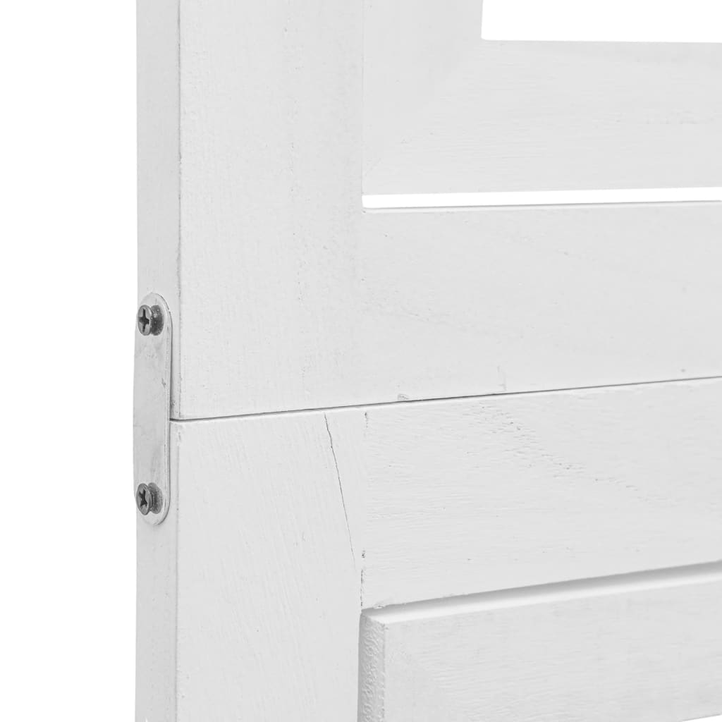 vidaXL 4-paneļu istabas aizslietnis, balts, paulonijas masīvkoks