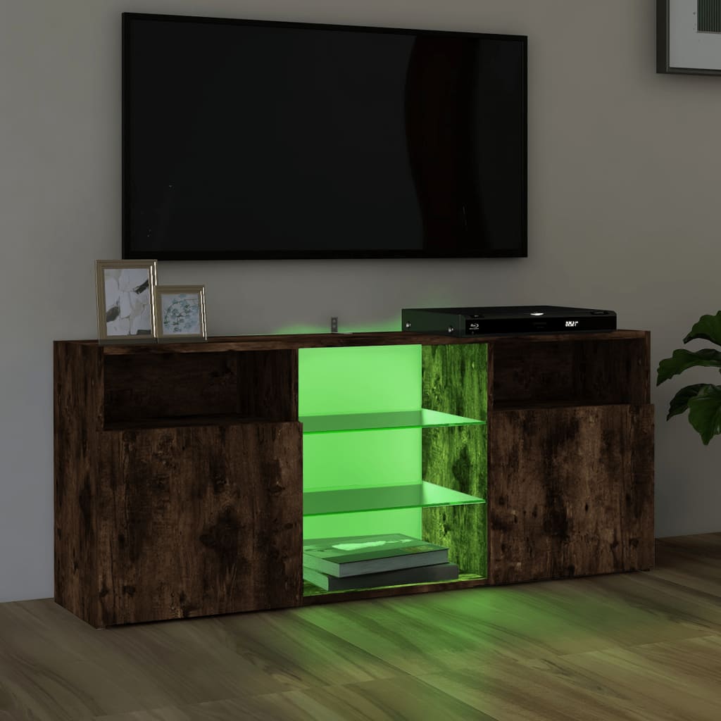 vidaXL TV skapītis ar LED lampiņām, ozolkoka krāsa, 120x30x50 cm