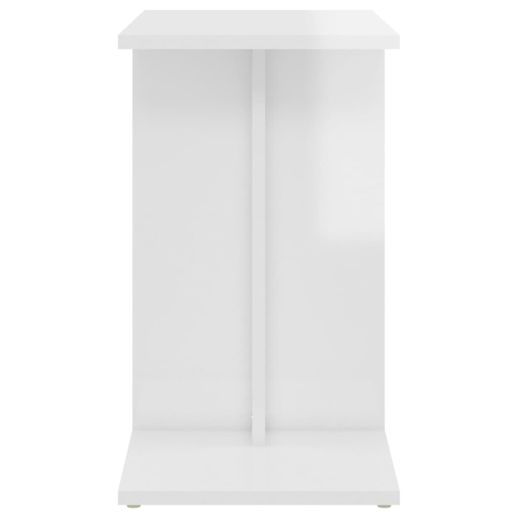 vidaXL galdiņš, spīdīgi balts, 50x30x50 cm, skaidu plāksne