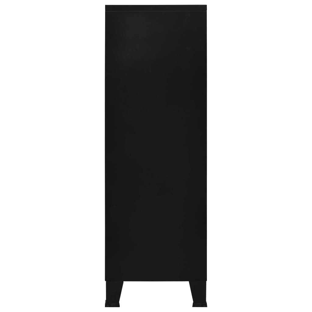 vidaXL uzglabāšanas skapis, industriāls, melns, 75x40x120 cm, tērauds