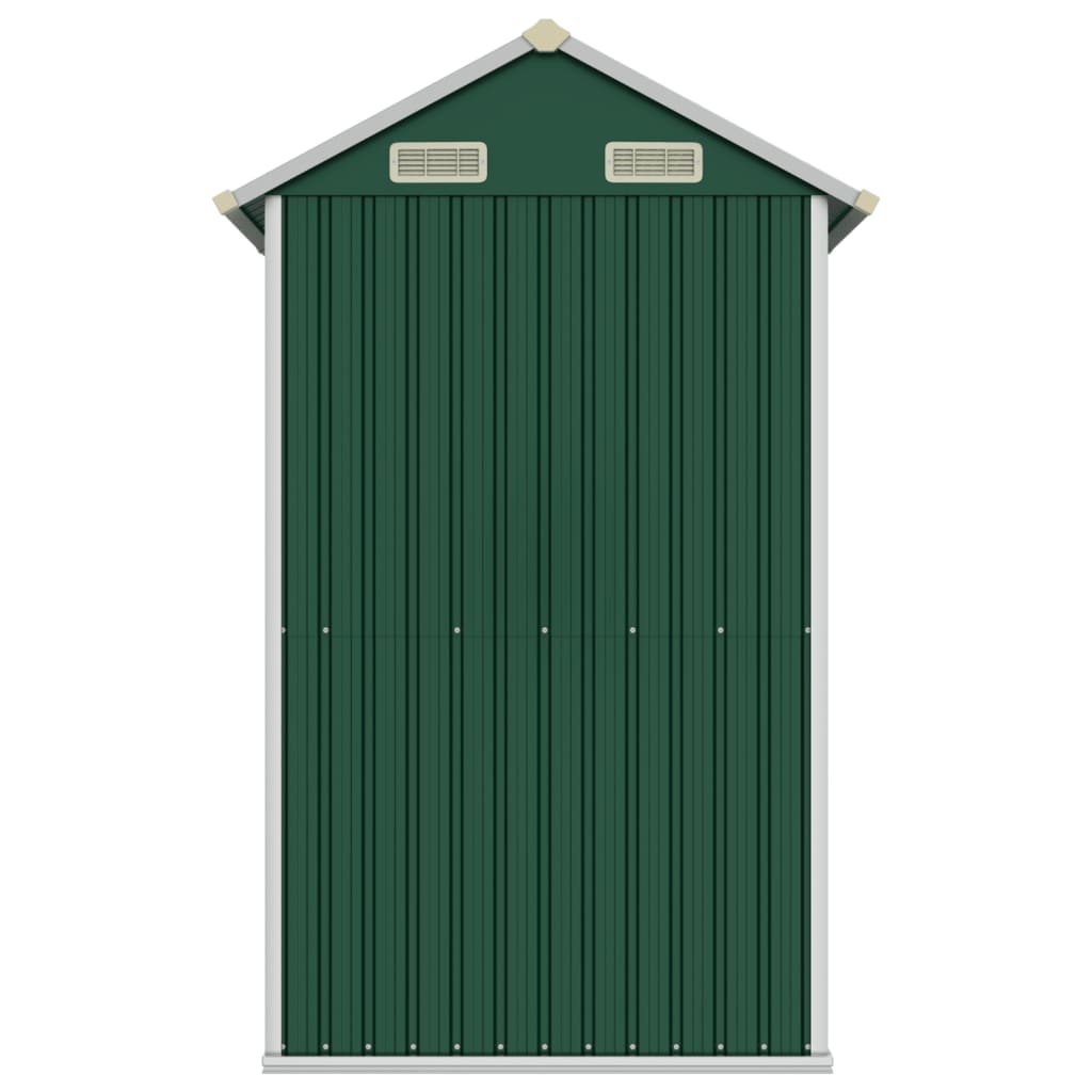 vidaXL dārza šķūnis, zaļš, 192x152,5x237 cm, cinkots tērauds