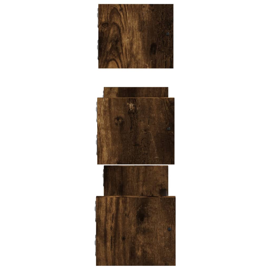 vidaXL 3-daļīgs sienas plauktu komplekts ar stieņiem, ozolkoka, koks