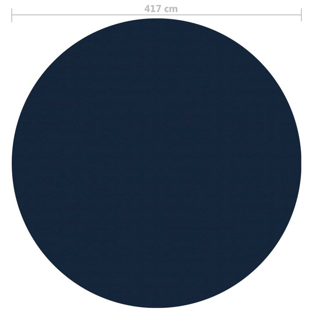 vidaXL baseina pārklājs, solārs, peldošs, 417 cm, melns un zils PE