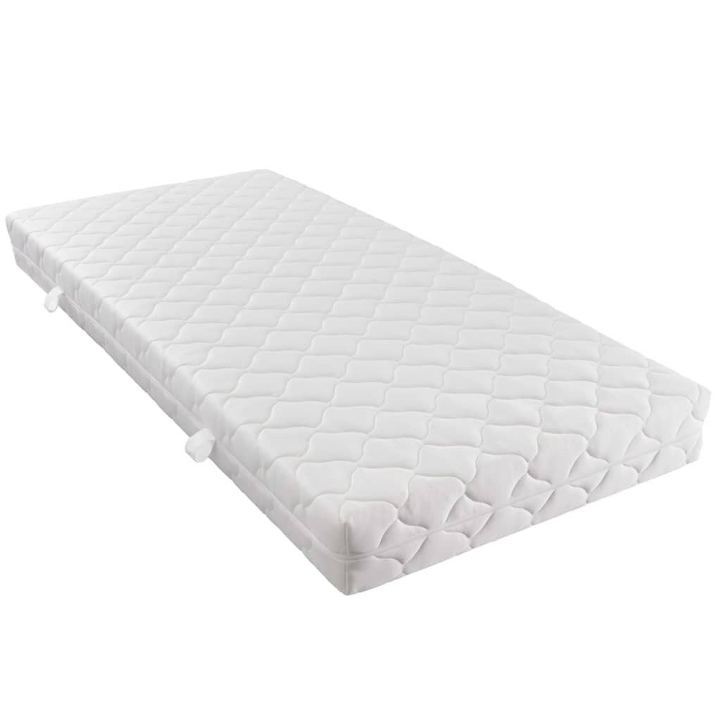 vidaXL gulta ar matraci, pelēka, 180x200 cm, mākslīgā āda
