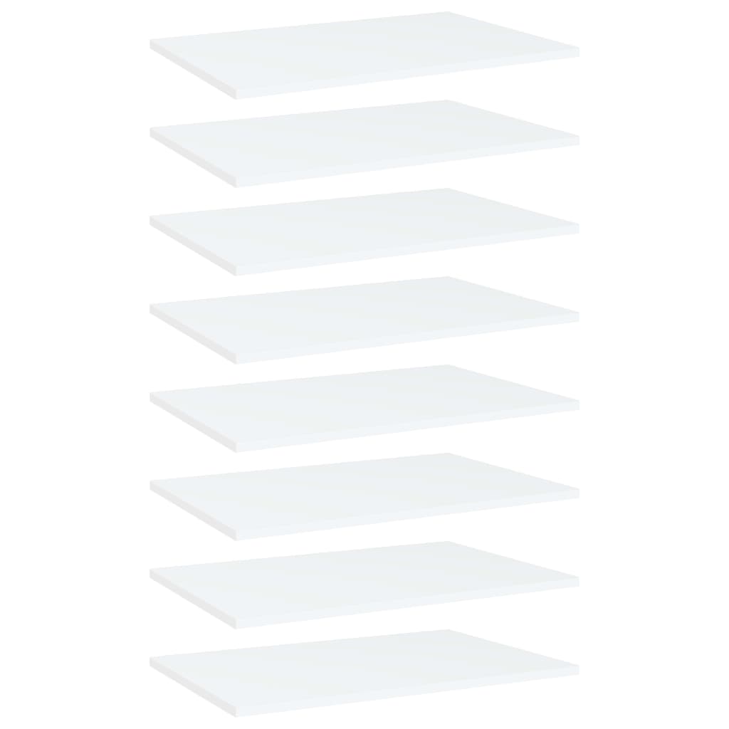 vidaXL plauktu dēļi, 8 gab., balti, 60x40x1,5 cm, skaidu plāksne