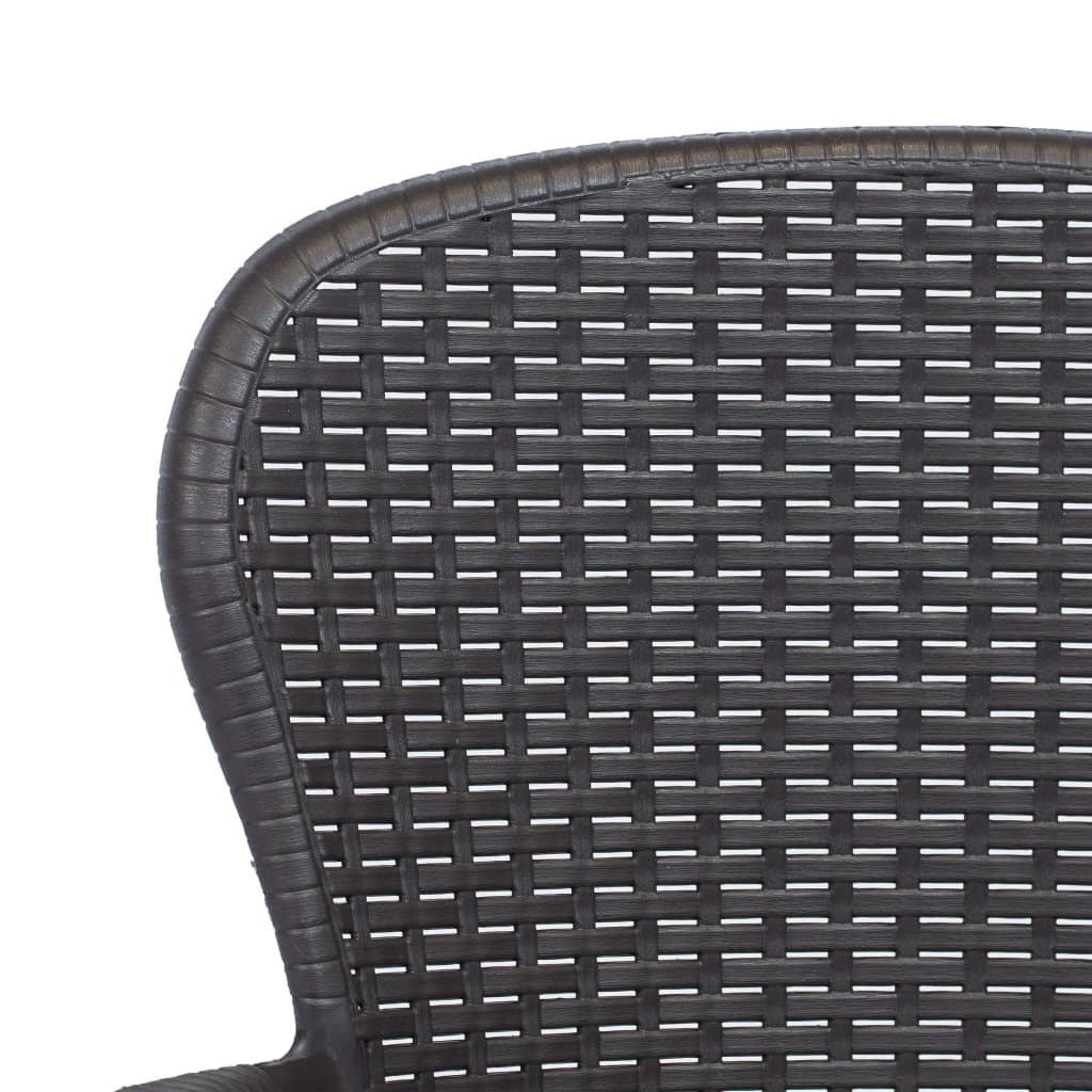 vidaXL dārza krēsli ar spilvenu, 2 gab., brūni, plastmasas pinums