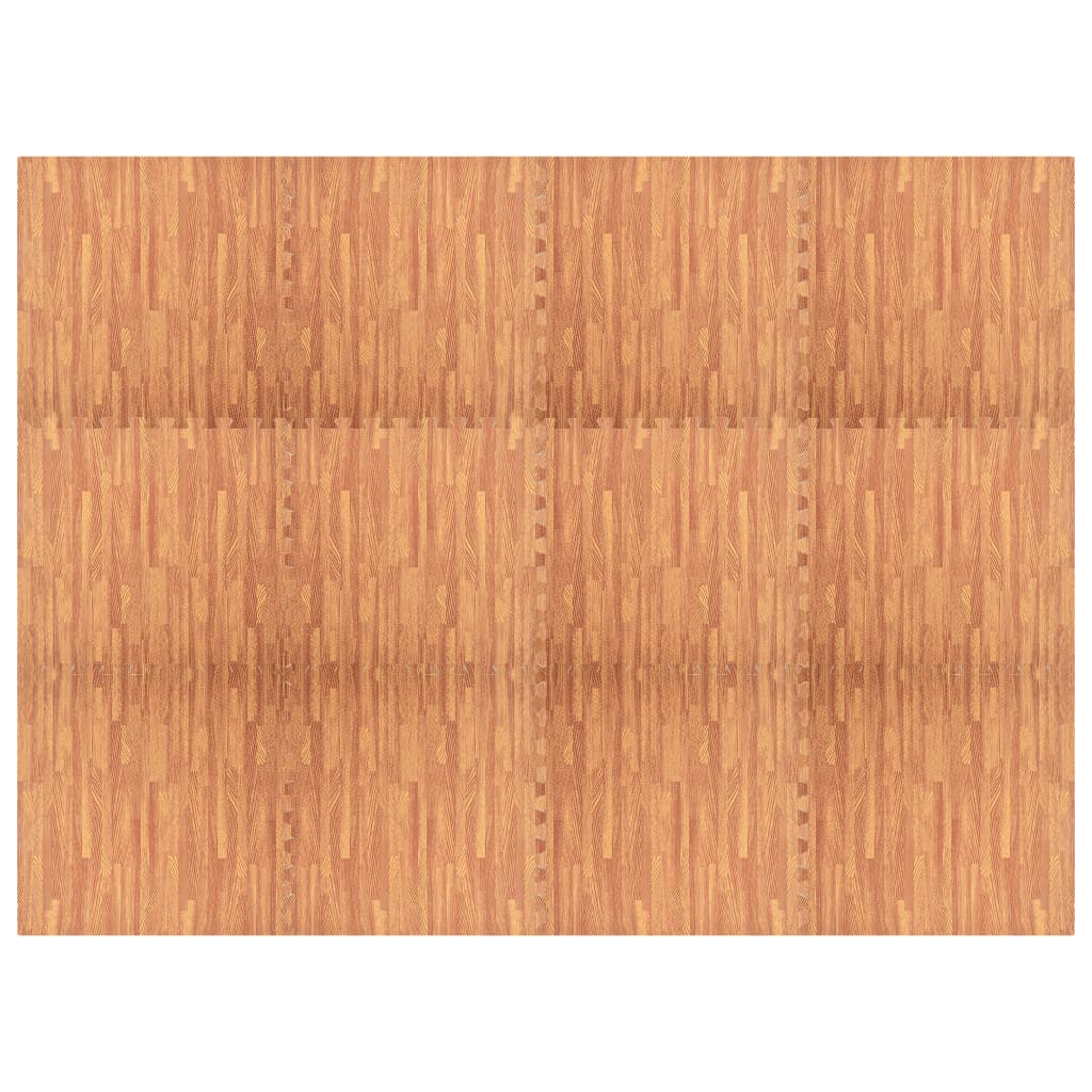 vidaXL grīdas paklājiņi, 12 gab., 4,32 ㎡, EVA putas, koka tekstūra