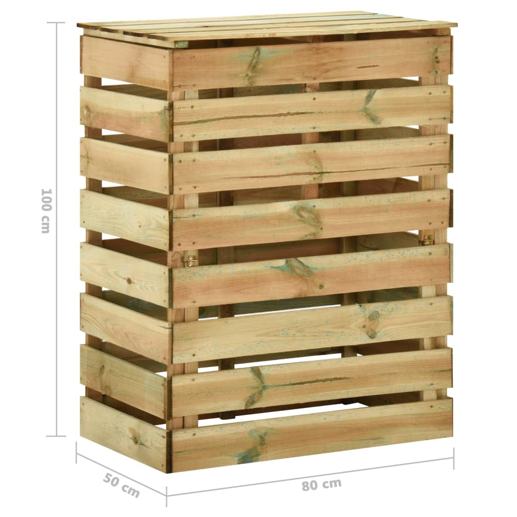 vidaXL dārza komposta kastes, 3 gab., 80x50x100 cm, priedes koks