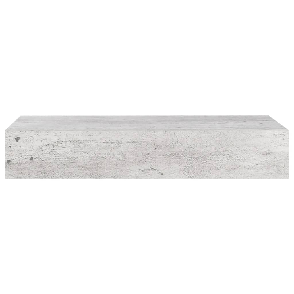 vidaXL sienas atvilktņu plaukts, betona pelēks, 60x23,5x10 cm, MDF