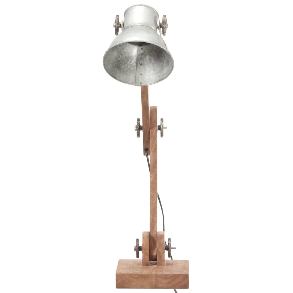 vidaXL galda lampa, industriāls dizains, sudrabaina, 58x18x90 cm, E27