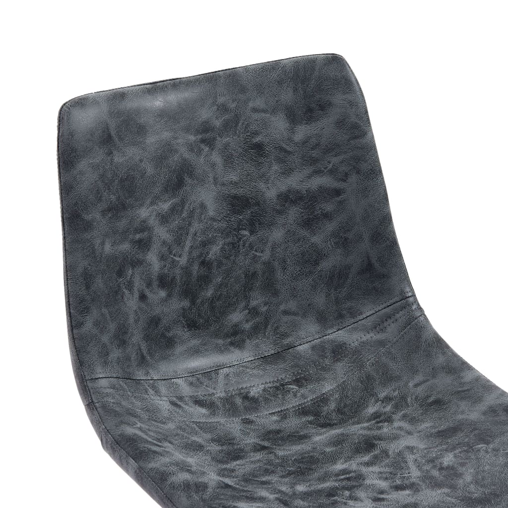 vidaXL virtuves krēsli, 2 gab., melna mākslīgā āda