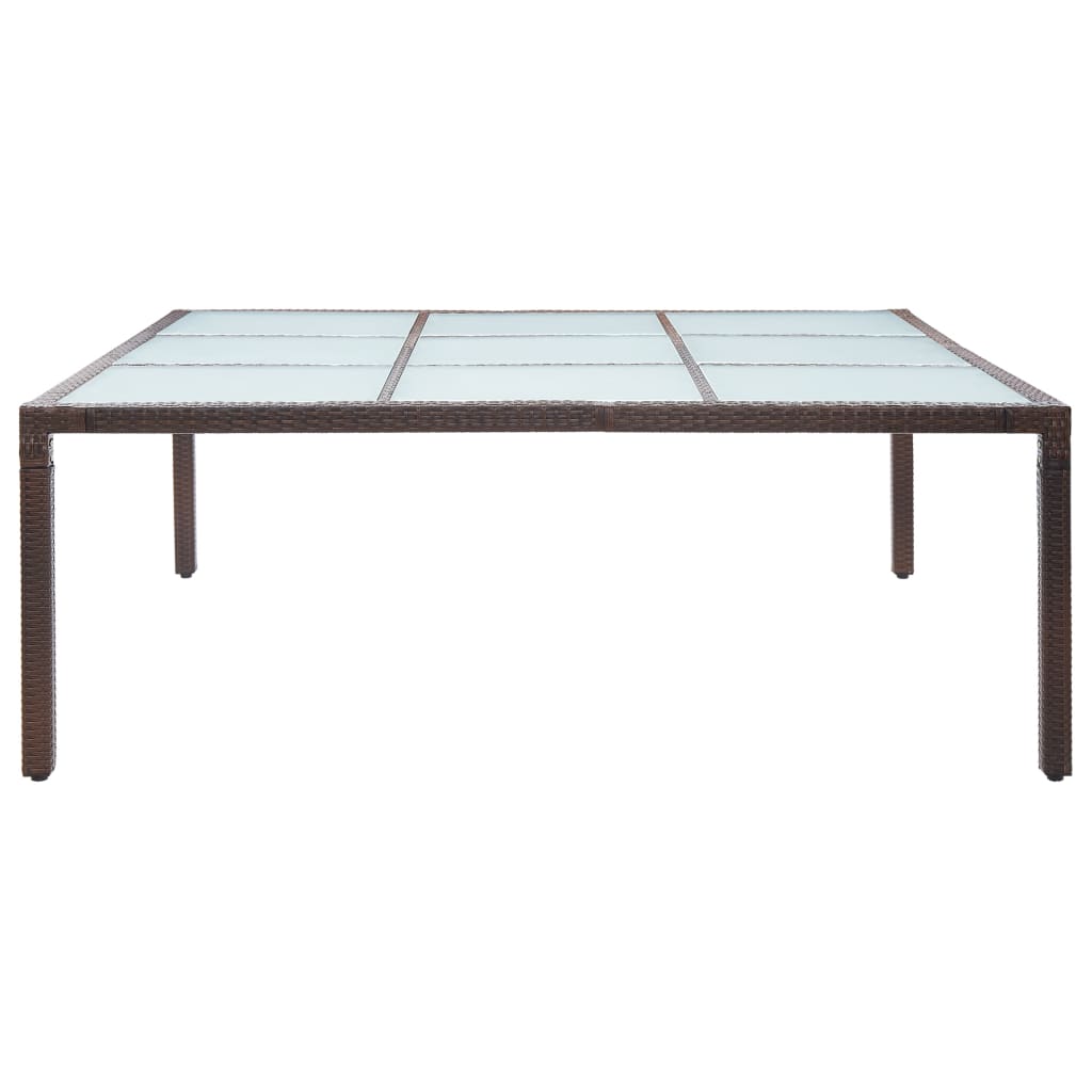 vidaXL dārza galds, 200x200x74 cm, brūna PE rotangpalma