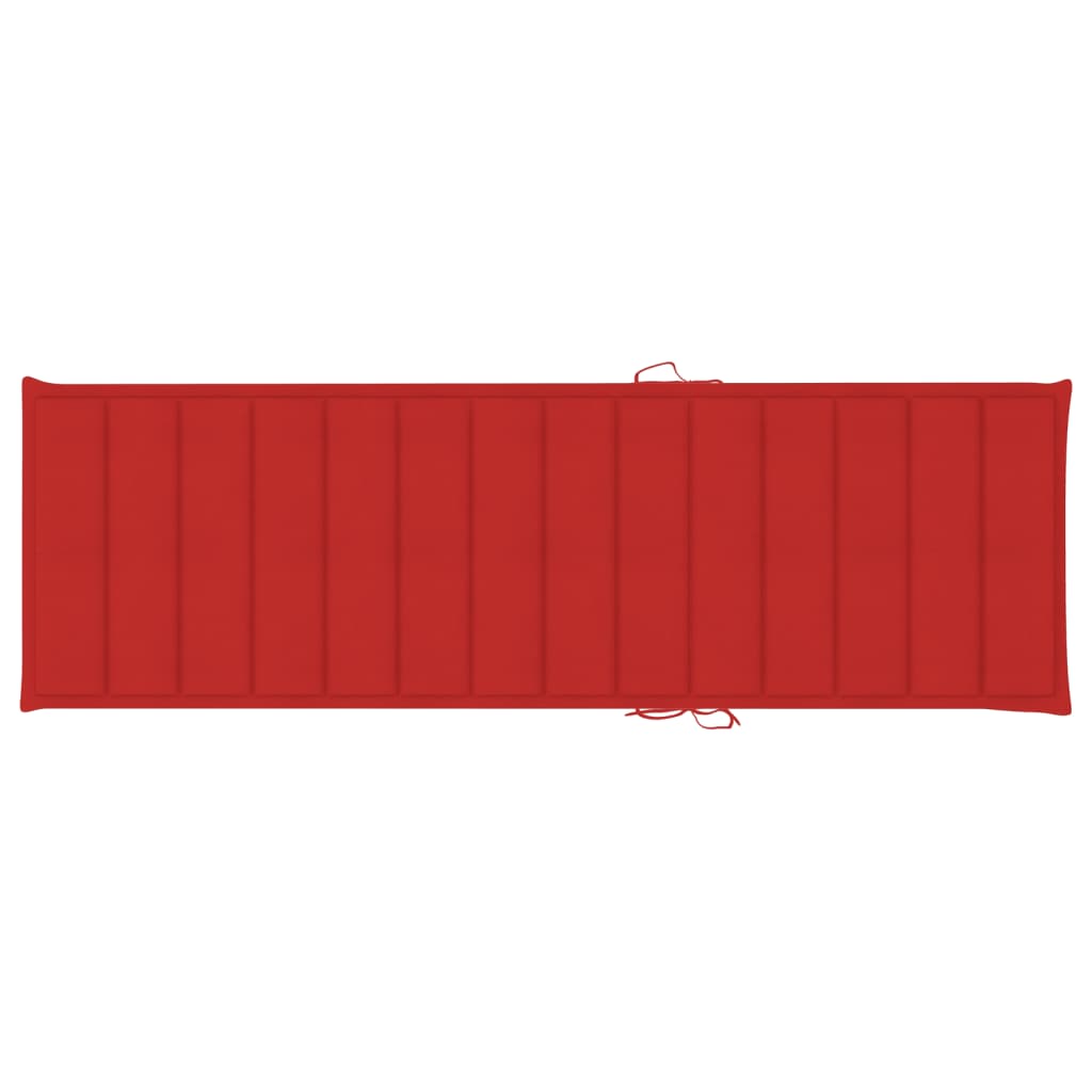 vidaXL sauļošanās zvilnis, sarkans matracis, impregnēta priede