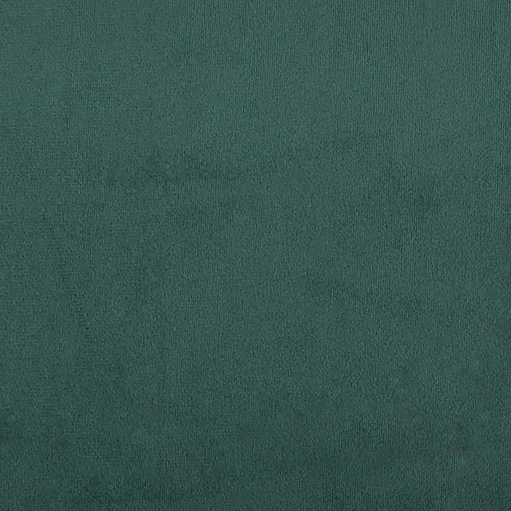 vidaXL gultas rāmis ar galvgali, tumši zaļš samts, 120x200 cm