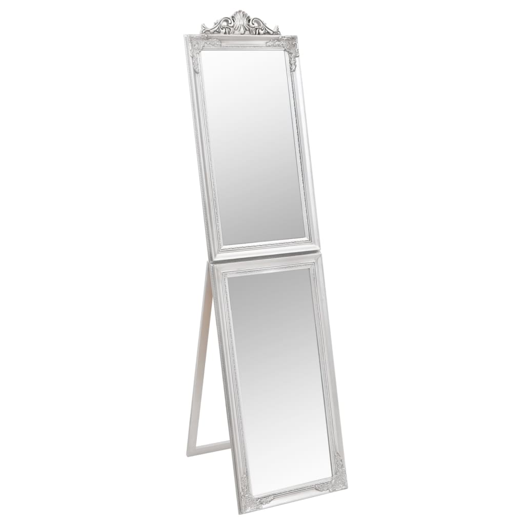 vidaXL grīdas spogulis, 40x160 cm, sudraba krāsā