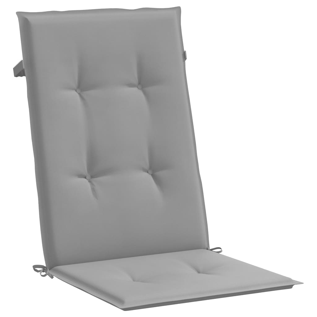 vidaXL dārza krēslu spilveni, 2 gab., pelēki, 120x50x3 cm, audums