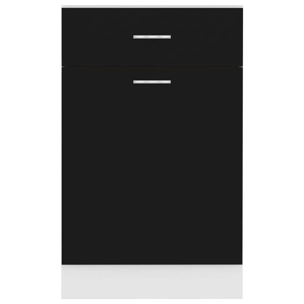 vidaXL apakšējais skapītis ar atvilktnēm, melns, 50x46x81,5 cm