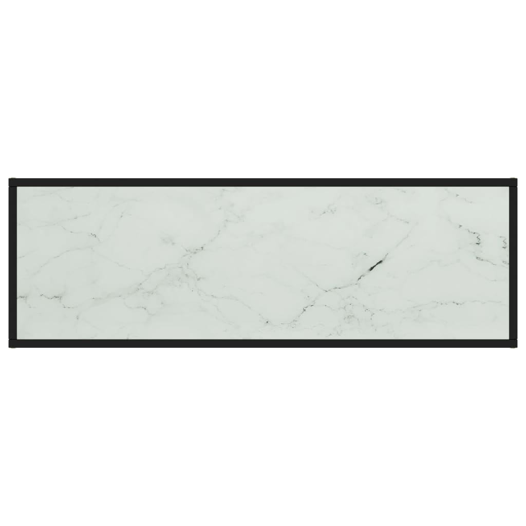 vidaXL TV galdiņš, melns, balts marmora raksts, 120x40x40 cm, stikls