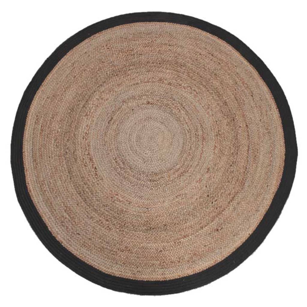 LABEL51 paklājs, apaļš, 150 cm, melna džuta