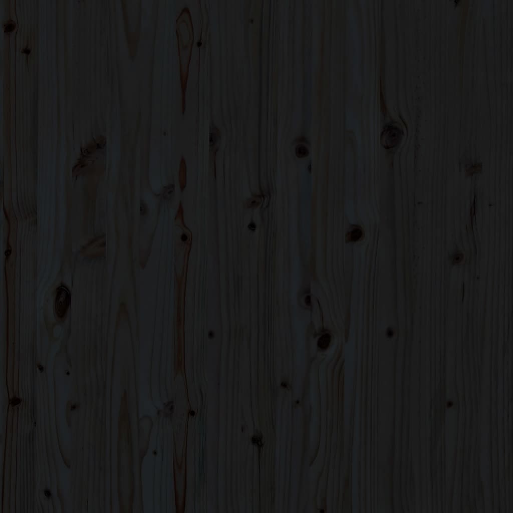 vidaXL sienas galvgalis, melns, 106x3x91,5 cm, priedes masīvkoks