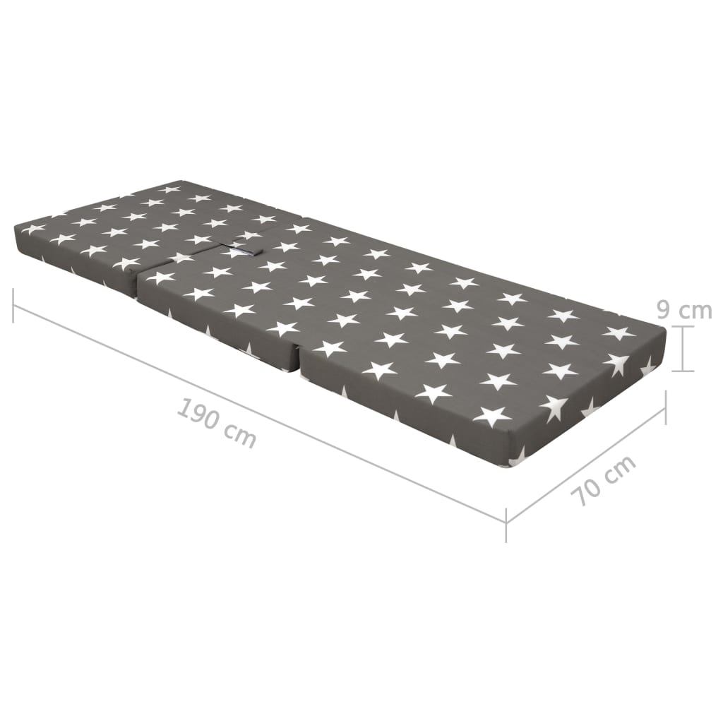 vidaXL putu matracis, 190x70x9 cm, pelēks, 3 daļas