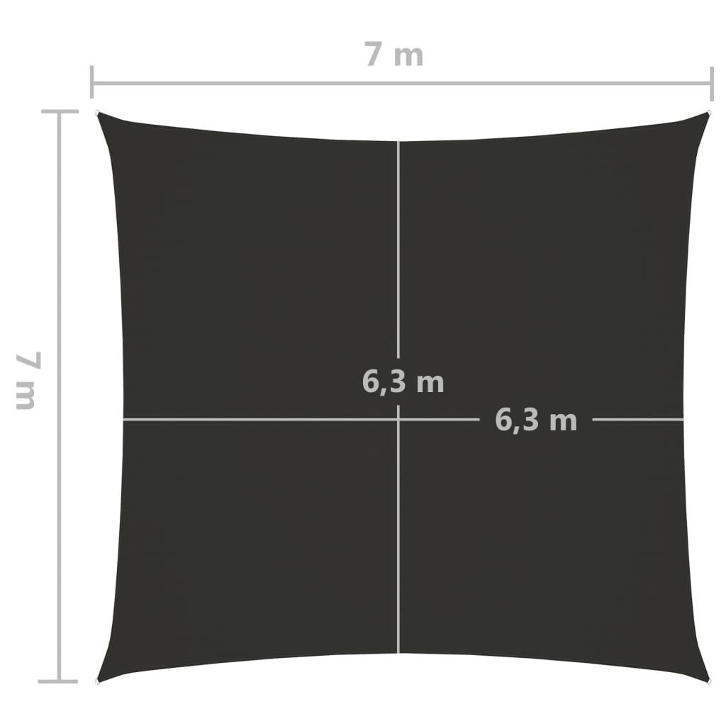 vidaXL saulessargs, 7x7 m, kvadrāta forma, antracītpelēks audums