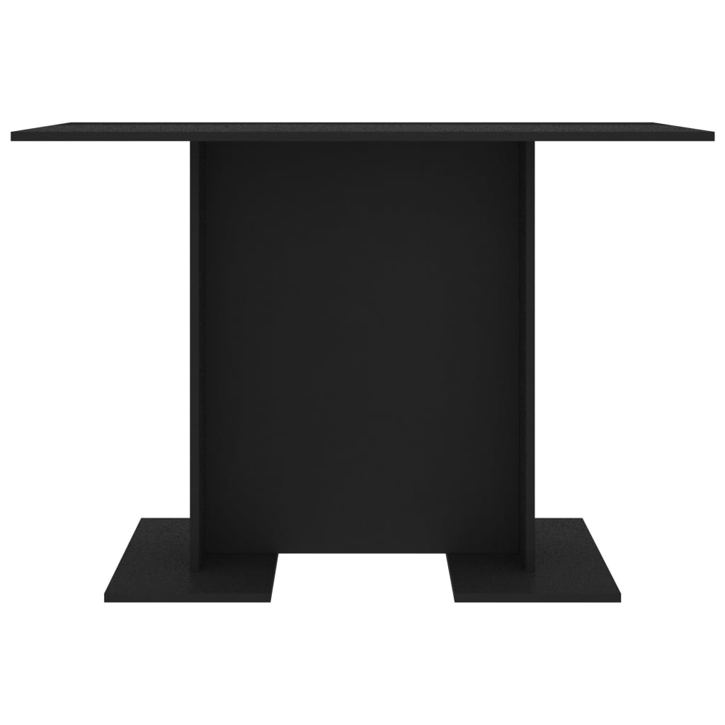 vidaXL virtuves galds, 110x60x75 cm, melns, skaidu plāksne