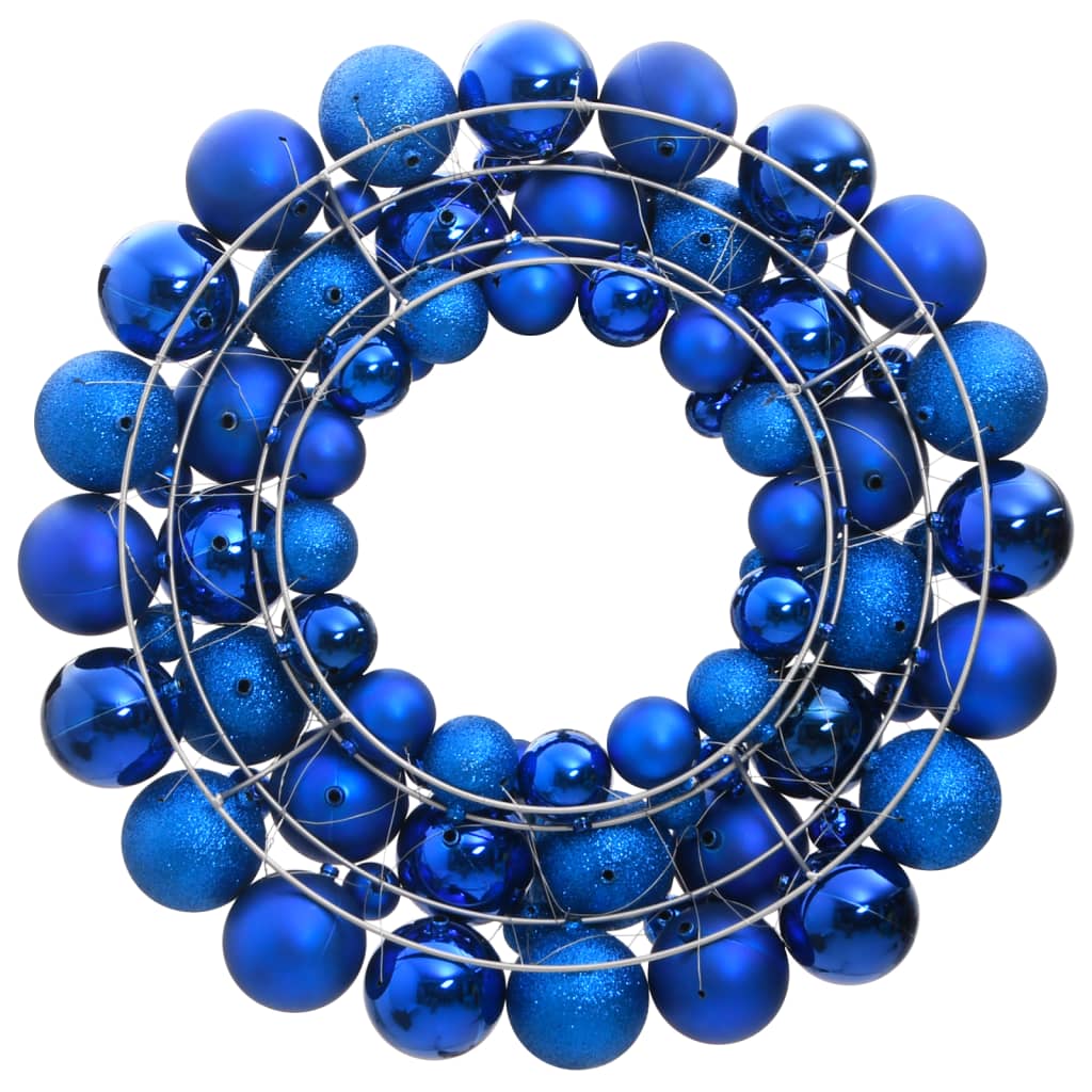 vidaXL Ziemassvētku vainags, zils, 45 cm, polistirols