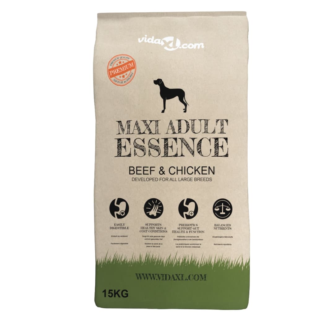 vidaXL suņu barība, Maxi Adult Essence Beef & Chicken, 2 gab., 30 kg