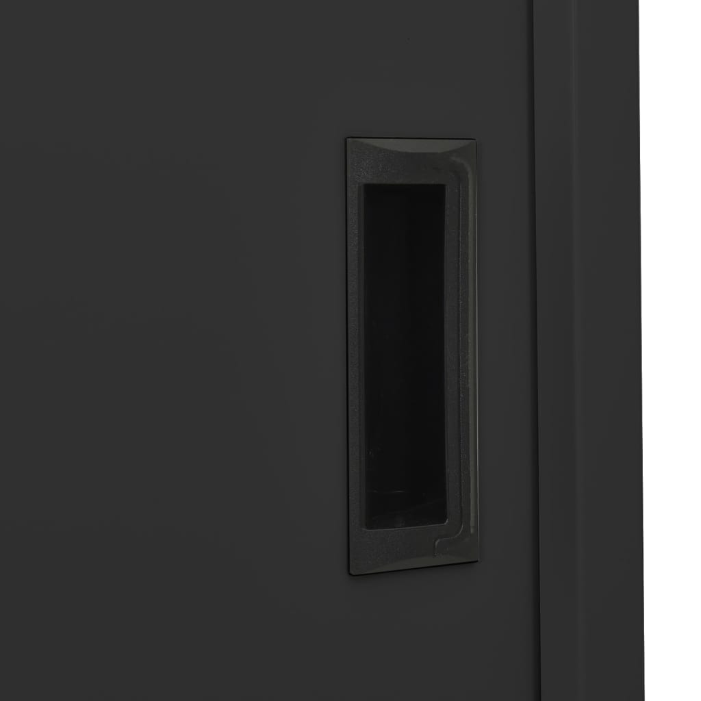 vidaXL biroja skapis ar bīdāmām durvīm, 90x40x180 cm, pelēks tērauds