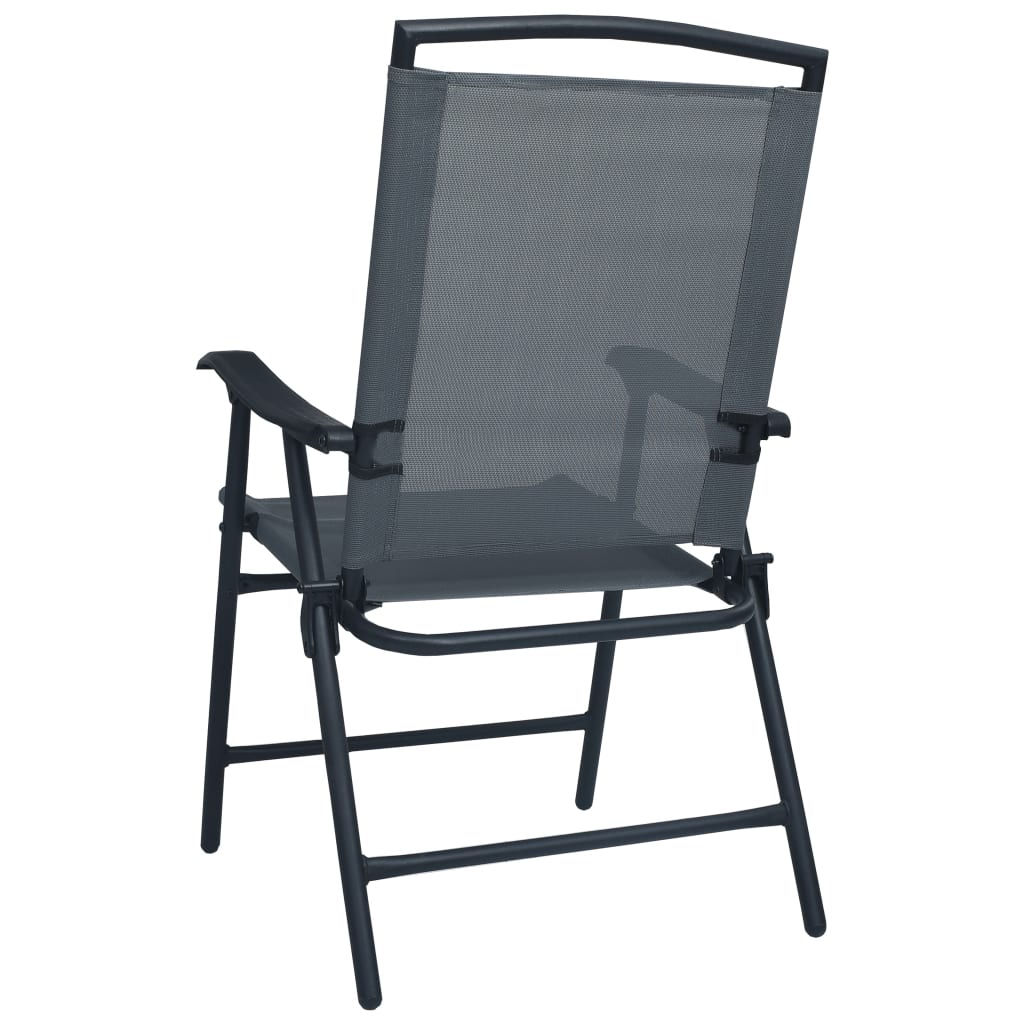 vidaXL saliekami dārza krēsli, 2 gab., tekstilēns, pelēki