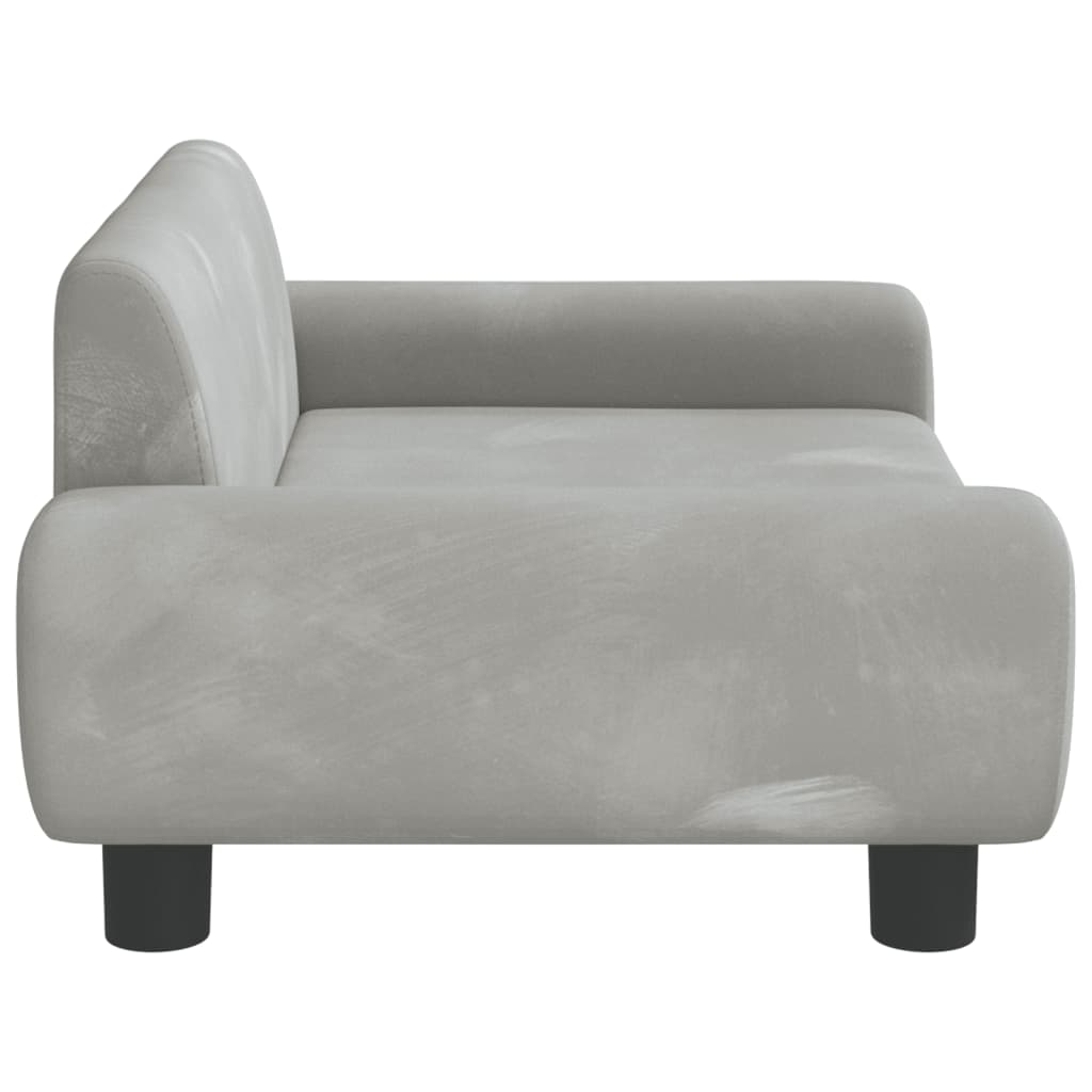 vidaXL bērnu dīvāns, gaiši pelēks, 70x45x33 cm, samts