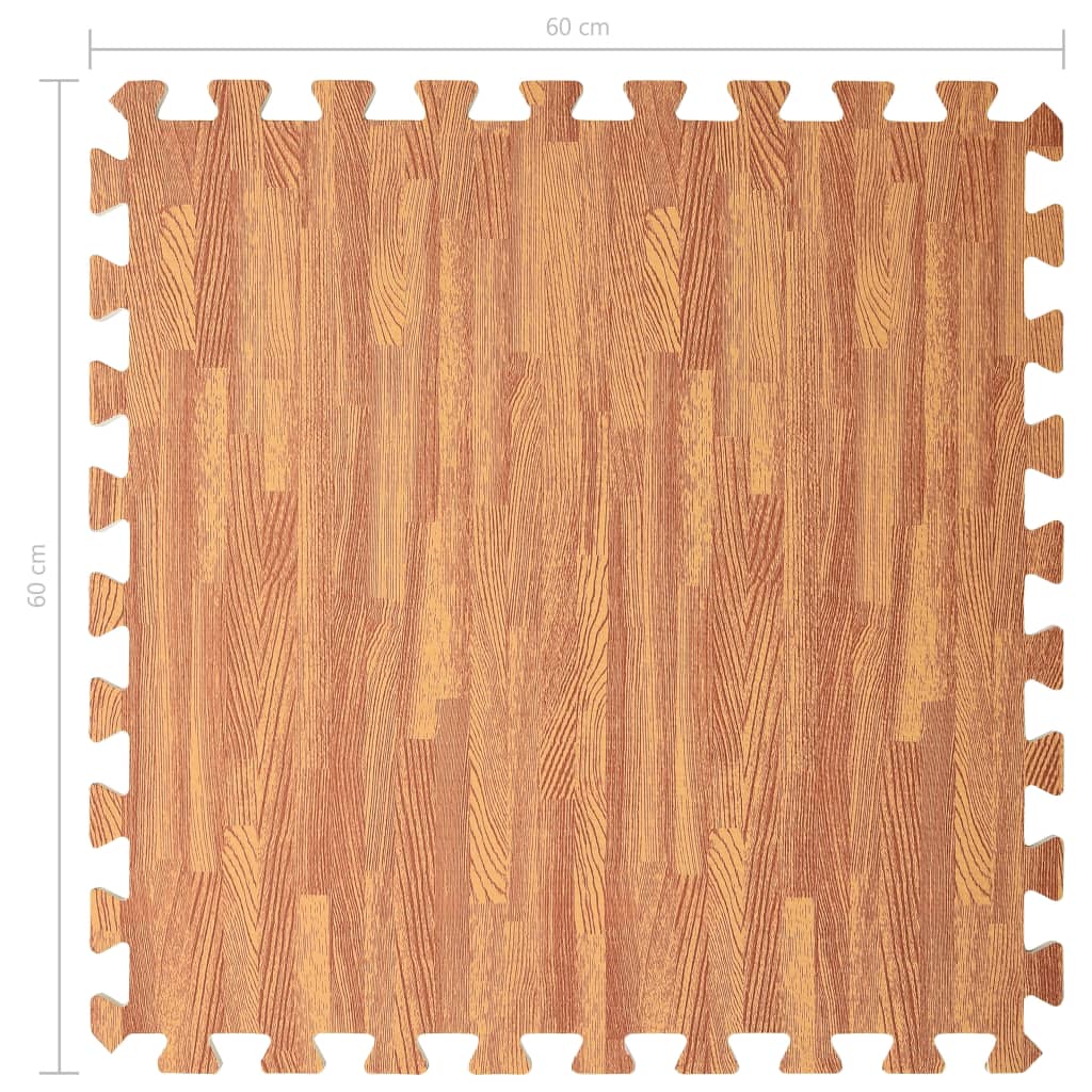 vidaXL grīdas paklājiņi, 12 gab., 4,32 ㎡, EVA putas, koka tekstūra