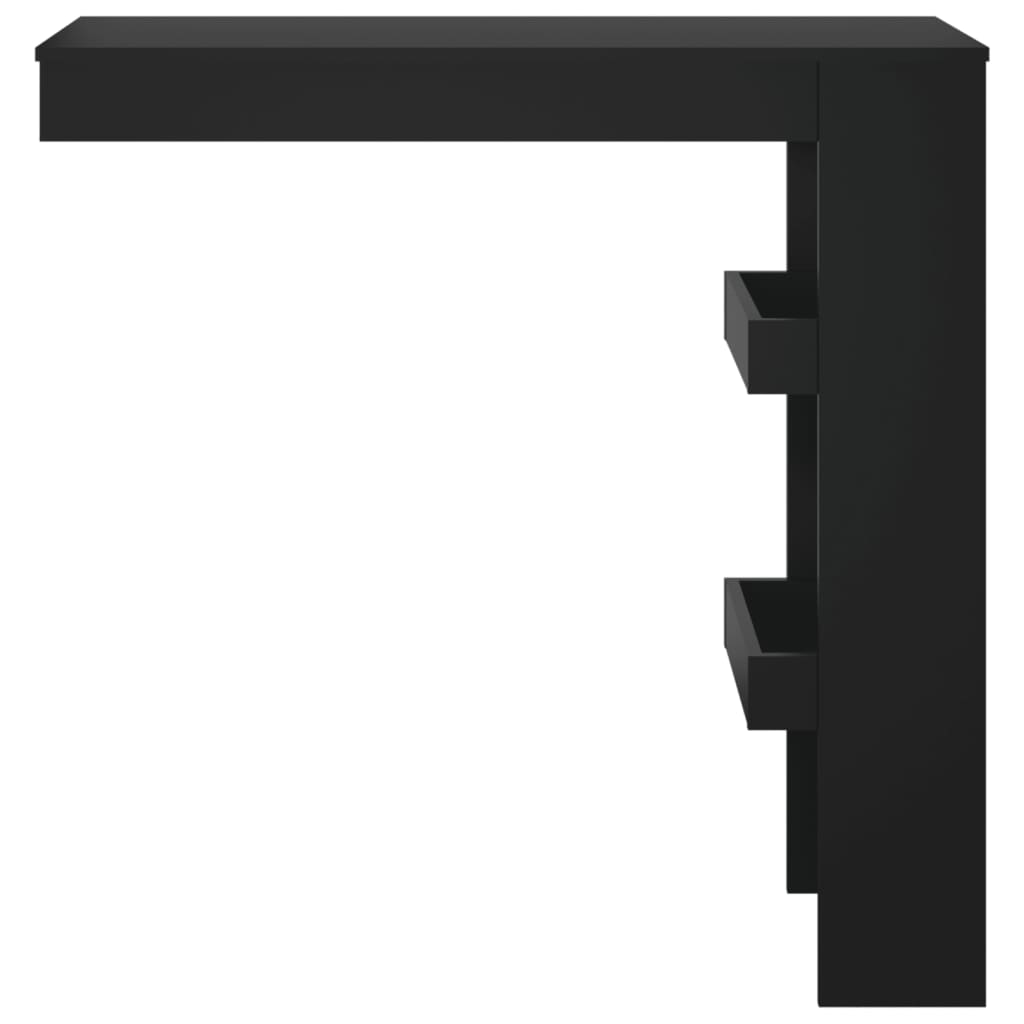 vidaXL sienas bāra galds, melns, 102x45x103,5 cm, inženierijas koks