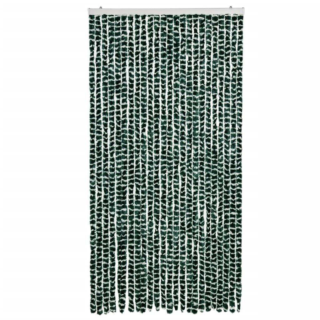 vidaXL kukaiņu aizkars, zaļš un balts, 100x200 cm, šenils