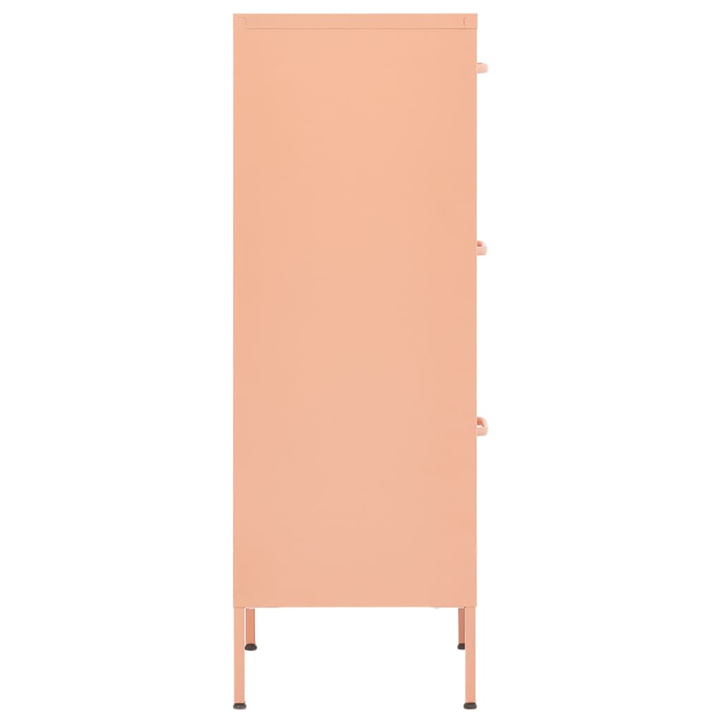 vidaXL skapītis, 42,5x35x101,5 cm, tērauds, rozā