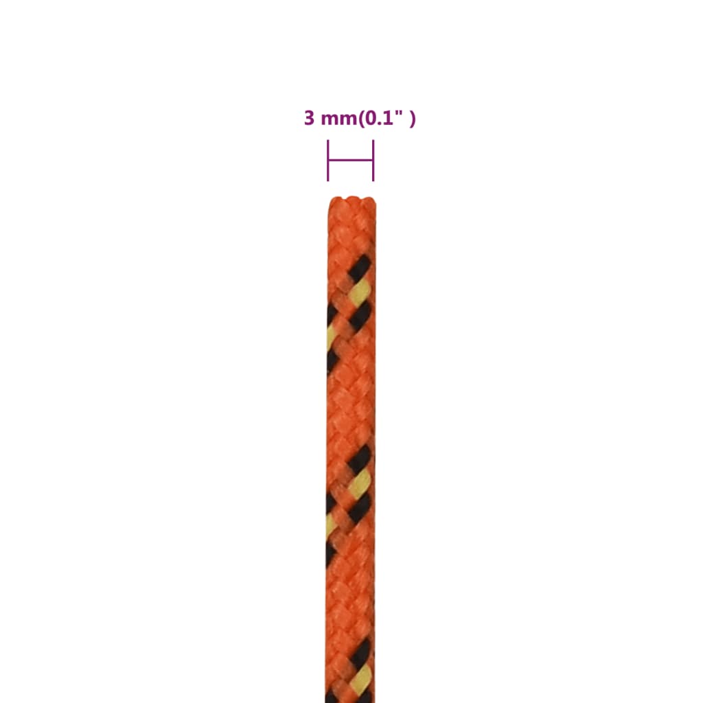 vidaXL laivu virve, oranža, 3 mm, 250 m, polipropilēns