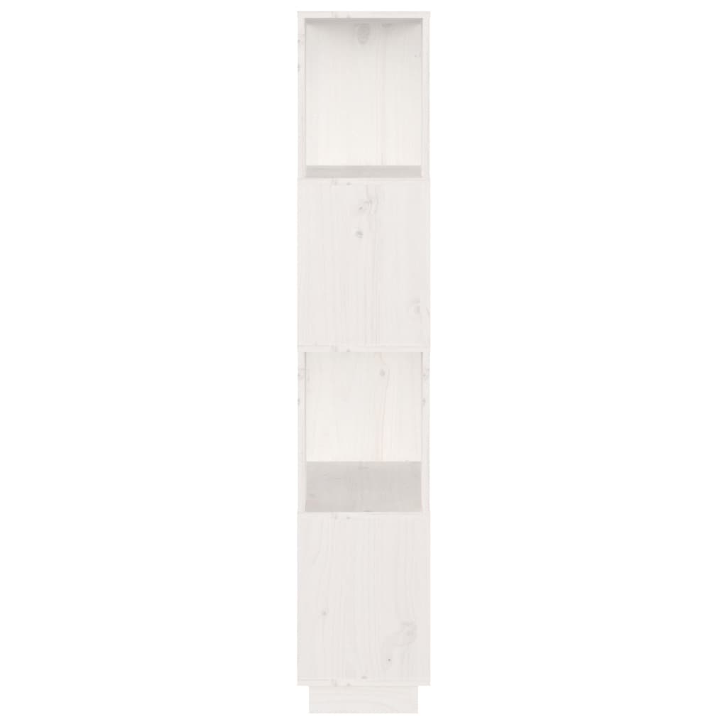 vidaXL grāmatu plaukts, balts, 51x25x132 cm, priedes masīvkoks