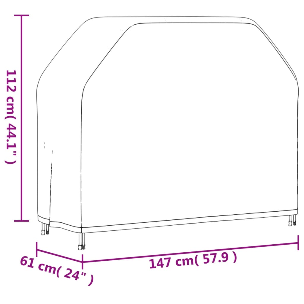 vidaXL grila pārklāji, 2 gab., 147x61x112 cm, 420D oksfordas audums
