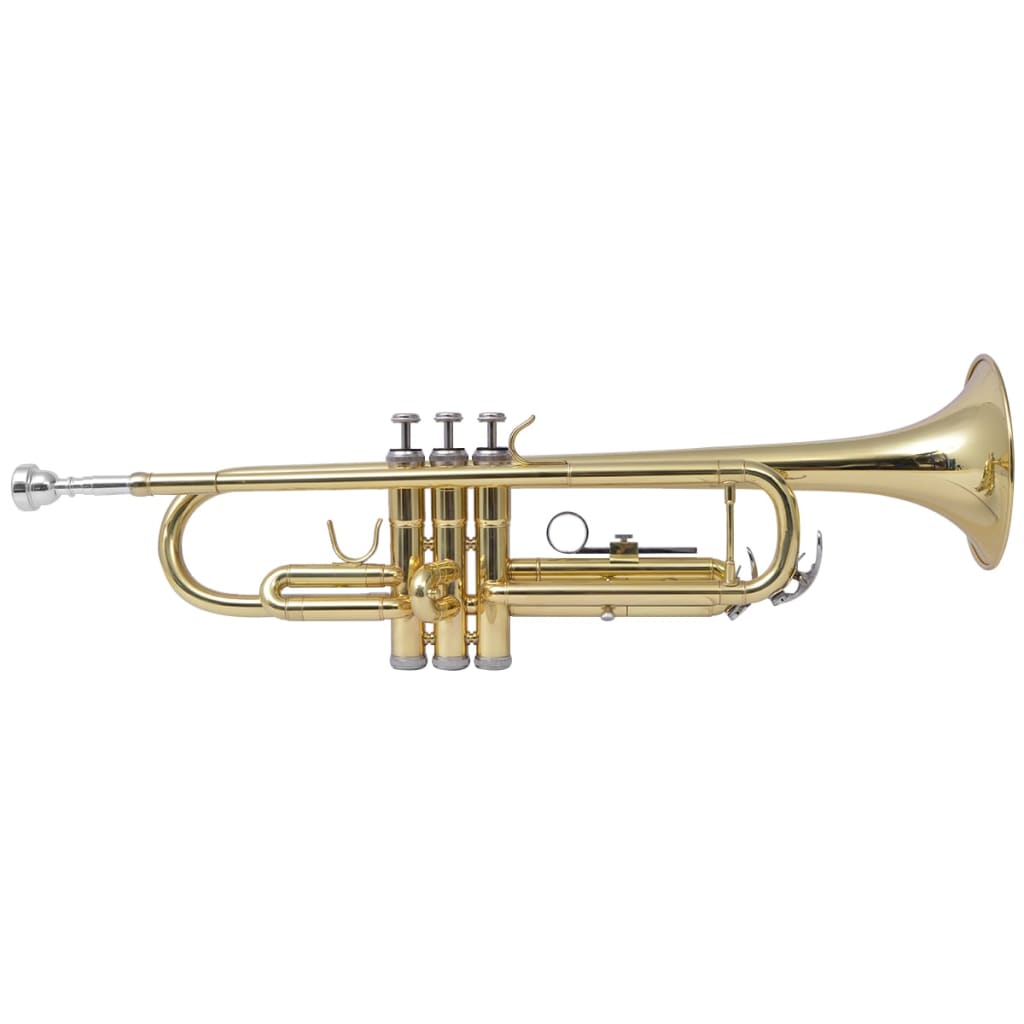 vidaXL trompete, Bp, dzeltenais misiņš ar zelta laku