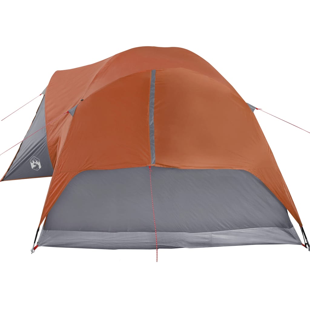 vidaXL kempinga telts 8 personām, pelēka, oranža, ūdensnecaurlaidīga