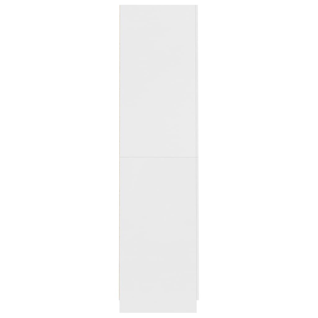 vidaXL skapis, balts, 90x52x200 cm, skaidu plāksne