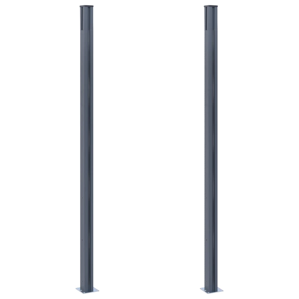 vidaXL žoga stabi, 2 gab., tumši pelēki, 185 cm, alumīnijs