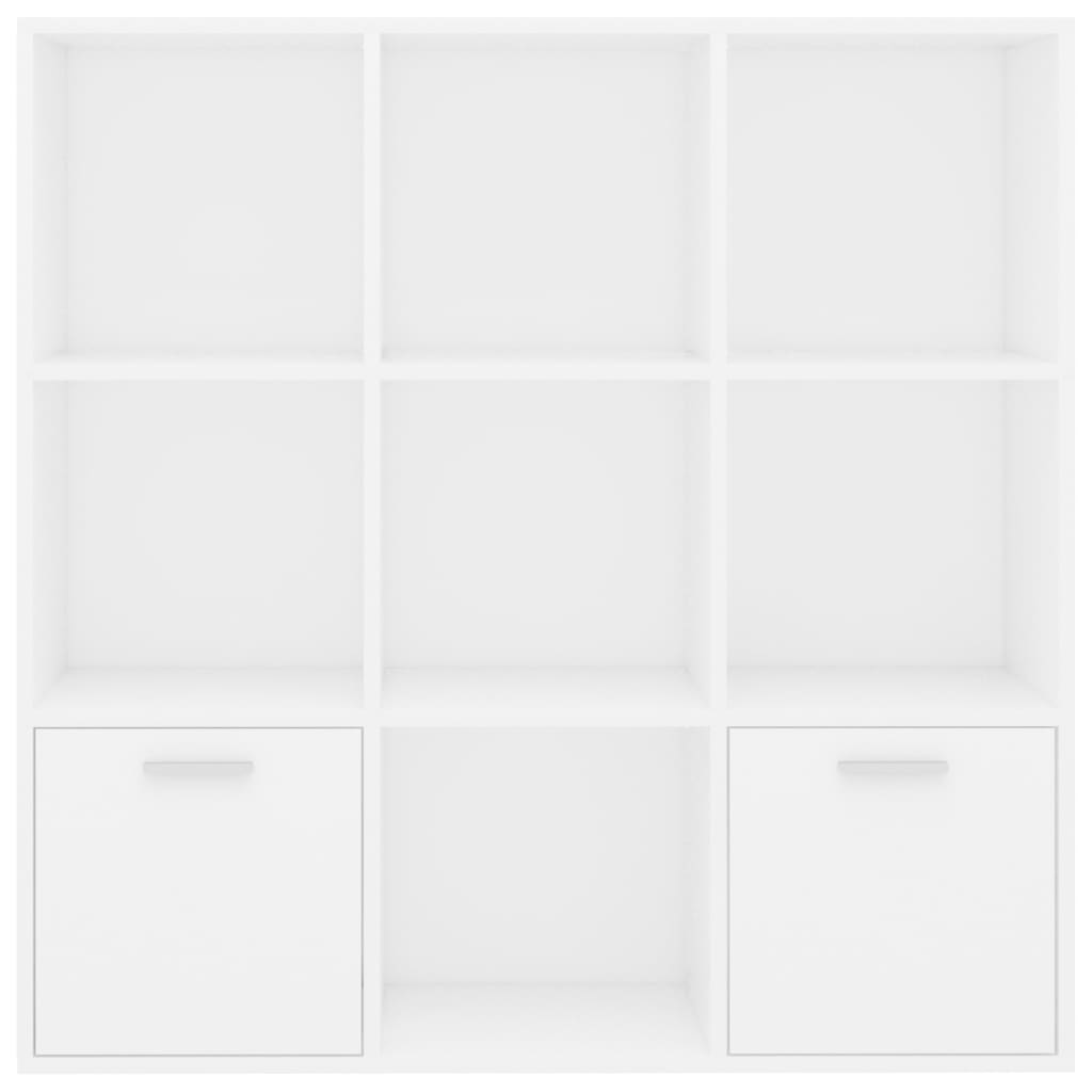 vidaXL grāmatu plaukts, balts, 98x30x98 cm, skaidu plāksne