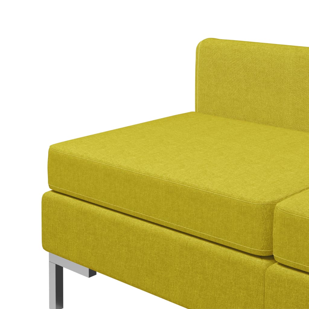 vidaXL 5-daļīgs dīvāna komplekts, dzeltens audums