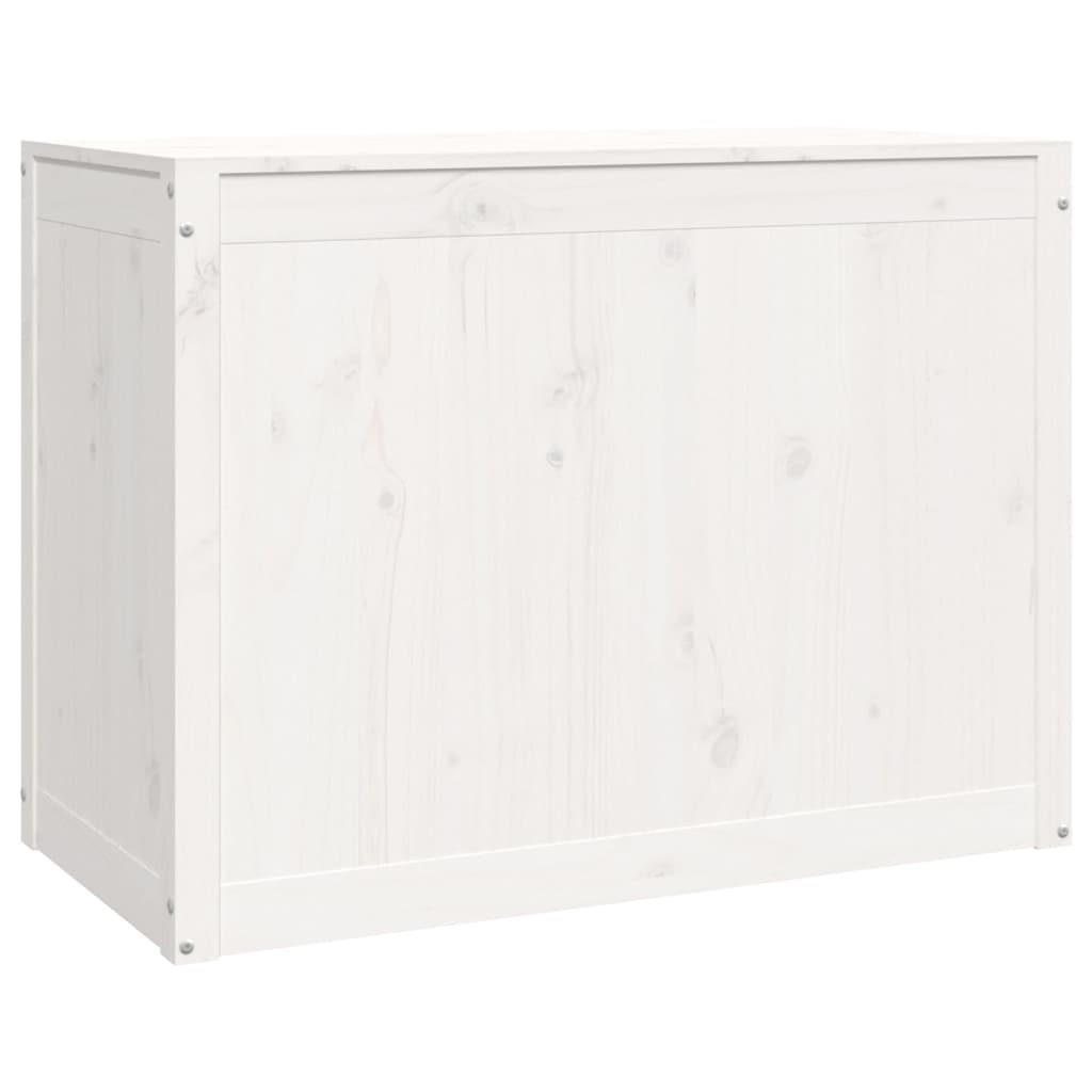 vidaXL veļas kaste, balta, 88,5x44x66 cm, priedes masīvkoks