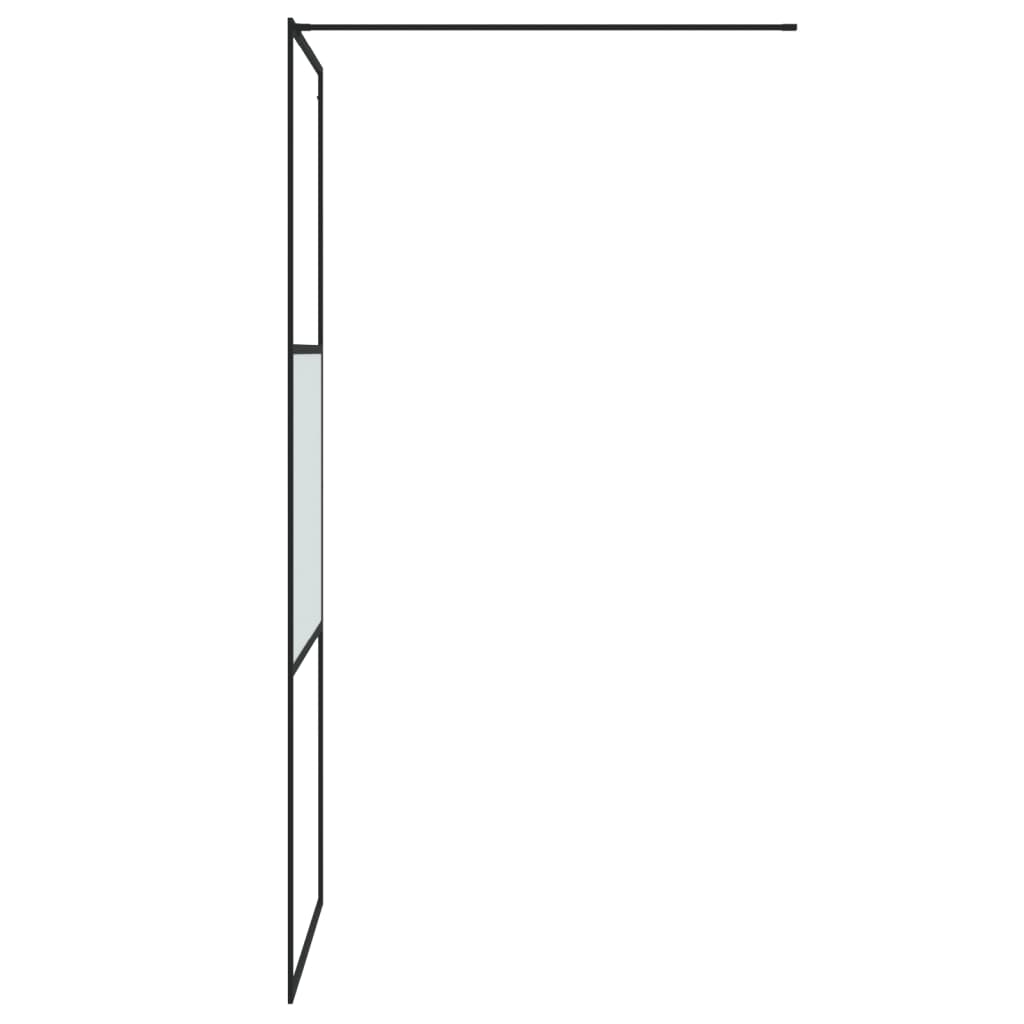 vidaXL dušas siena, 80x195 cm, daļēji matēts ESG stikls, melna