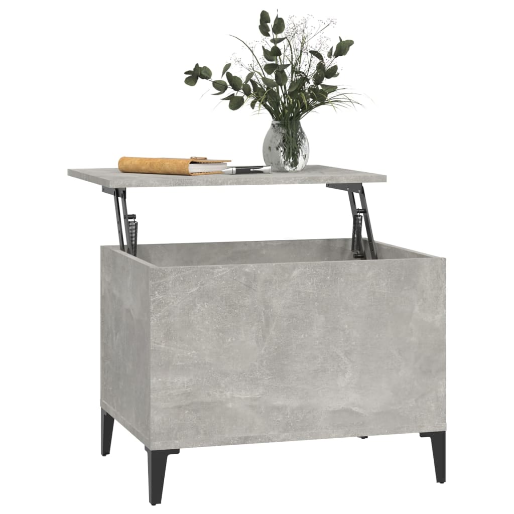 vidaXL kafijas galdiņš, betona pelēks, 60x44,5x45 cm