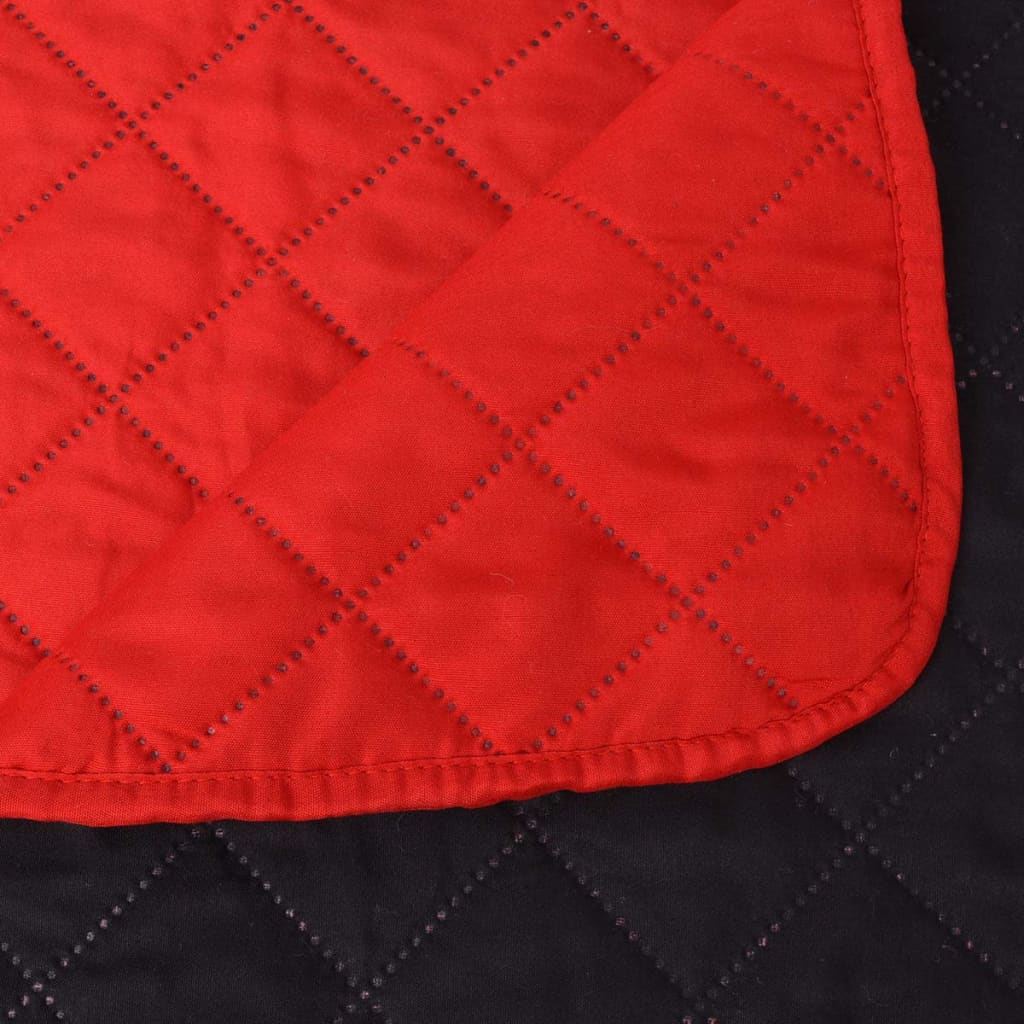 vidaXL divpusējs gultas pārklājs, 230x260 cm, sarkans ar melnu